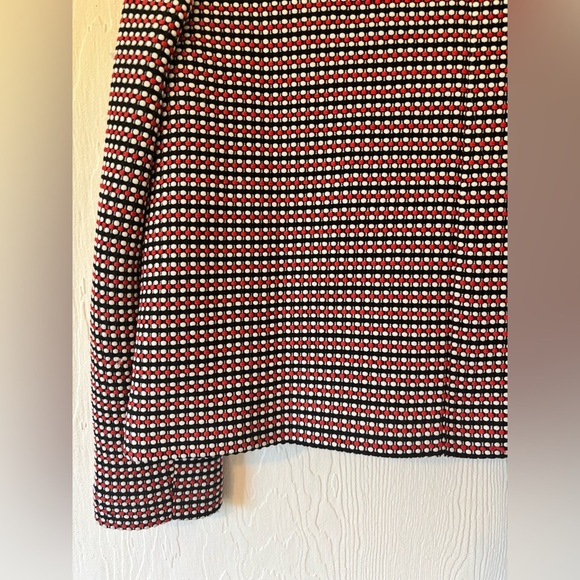 Classiques Entier 70’s Inspired Red Black Knit Woven Collared Blazer Jacket - Picture 5 of 12